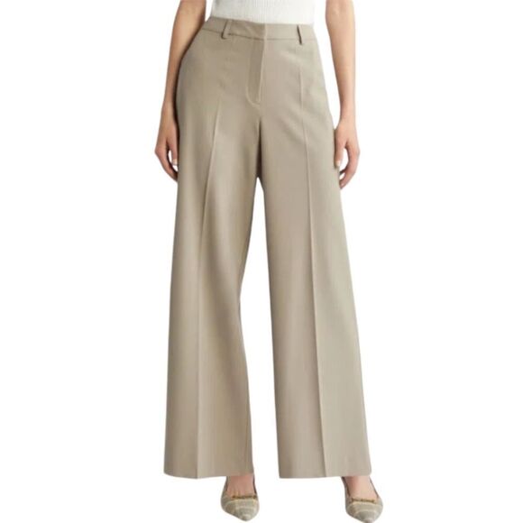 OPEN EDIT Wide Leg Pants In Grey Chia - Picture 1 of 8